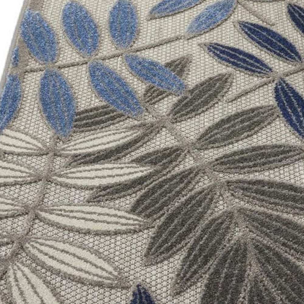 3' X 4' Blue And Gray Floral Indoor Outdoor Area Rug - Homeroots - Flyclothing LLC