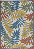 4' X 6' Green And Ivory Floral Indoor Outdoor Area Rug - Homeroots