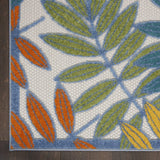 4' X 6' Green And Ivory Floral Indoor Outdoor Area Rug - Homeroots