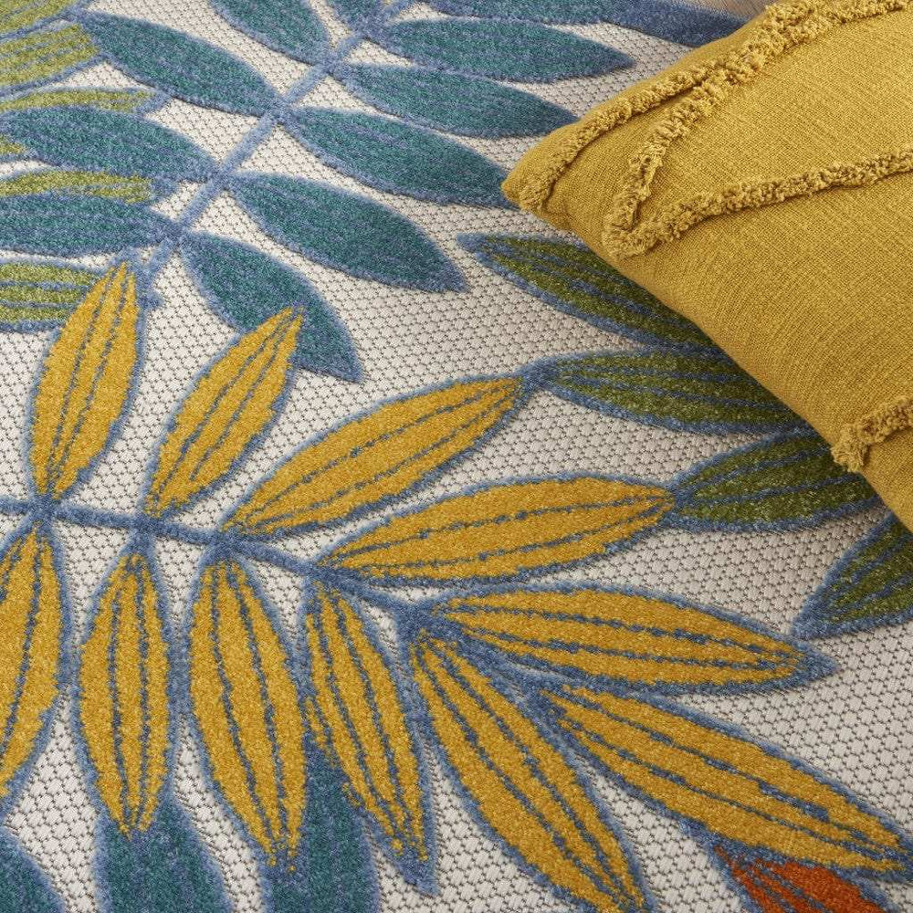 6' X 9' Green And Ivory Floral Indoor Outdoor Area Rug - Homeroots - Flyclothing LLC