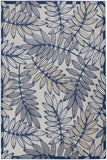 4' X 6' Ivory And Blue Floral Indoor Outdoor Area Rug - Homeroots