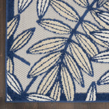 4' X 6' Ivory And Blue Floral Indoor Outdoor Area Rug - Homeroots