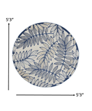 5' Round Ivory And Blue Round Floral Indoor Outdoor Area Rug - Homeroots