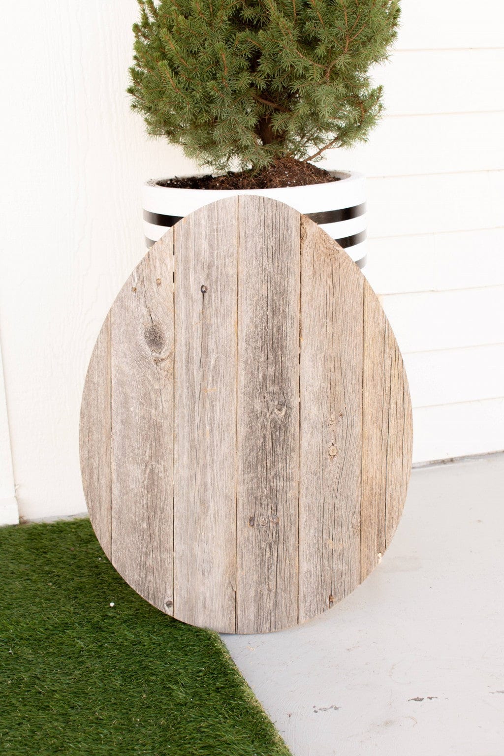 12" Farmhouse Weathered Gray Wooden Large Egg - Homeroots