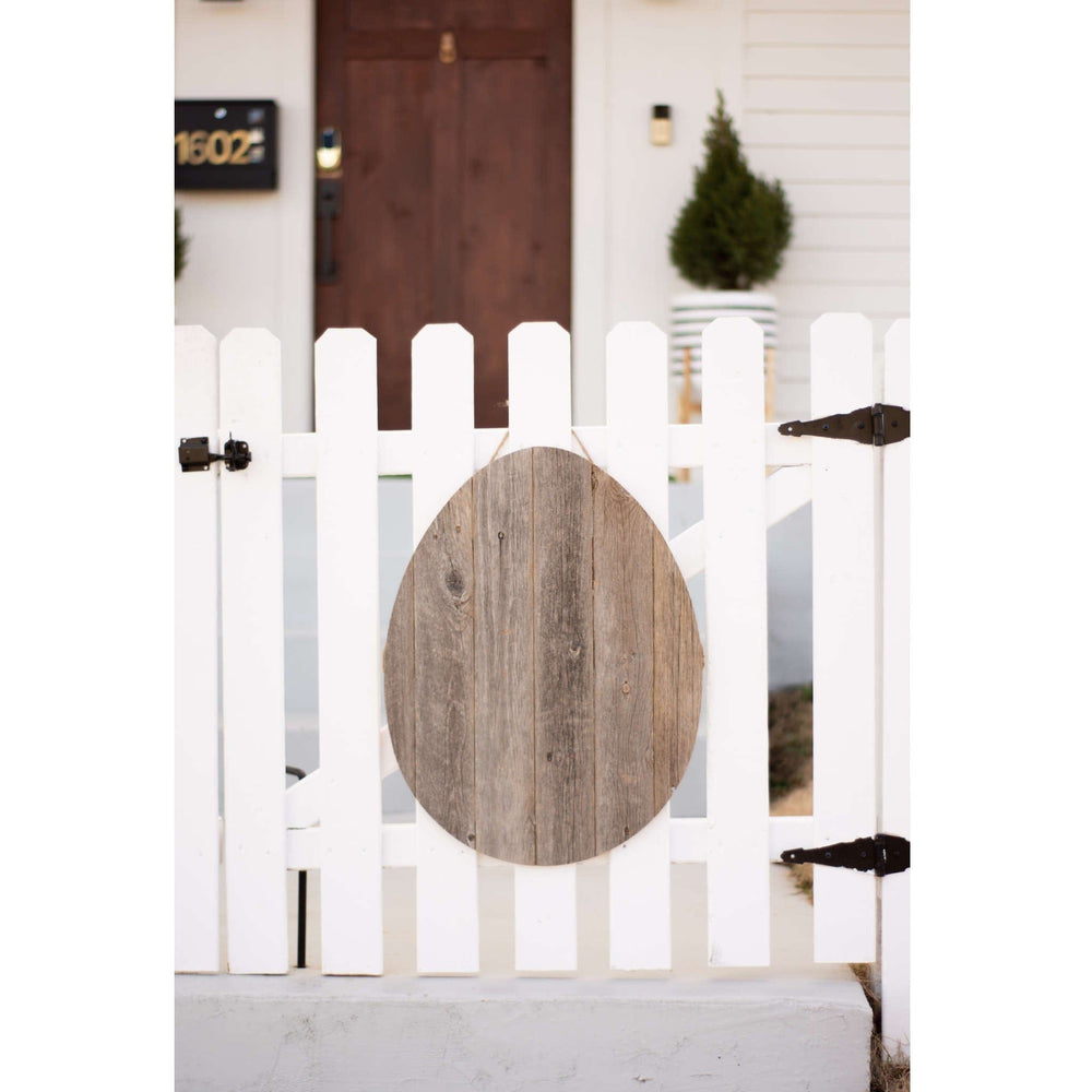 18" Rustic Farmhouse Gray Wooden Large Egg - Homeroots - Flyclothing LLC