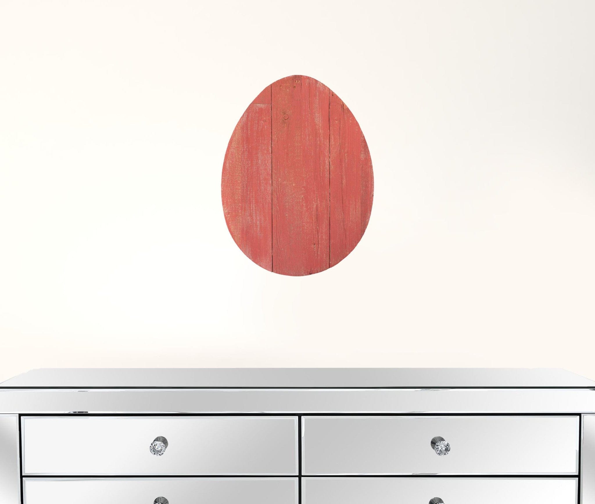 12" Farmhouse Red Wooden Large Egg - Homeroots