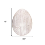 12" Farmhouse White Wwash Wooden Large Egg - Homeroots - Flyclothing LLC
