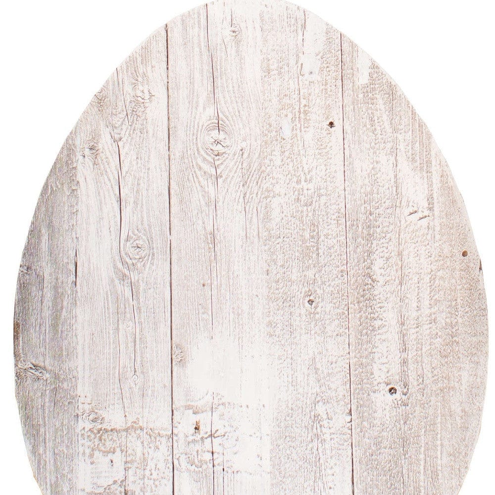 12" Farmhouse White Wwash Wooden Large Egg - Homeroots - Flyclothing LLC