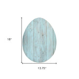 18" Rustic Farmhouse Turquoise Wooden Large Egg - Homeroots - Flyclothing LLC