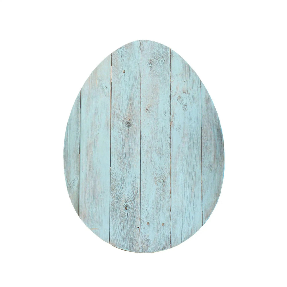 18" Rustic Farmhouse Turquoise Wooden Large Egg - Homeroots - Flyclothing LLC