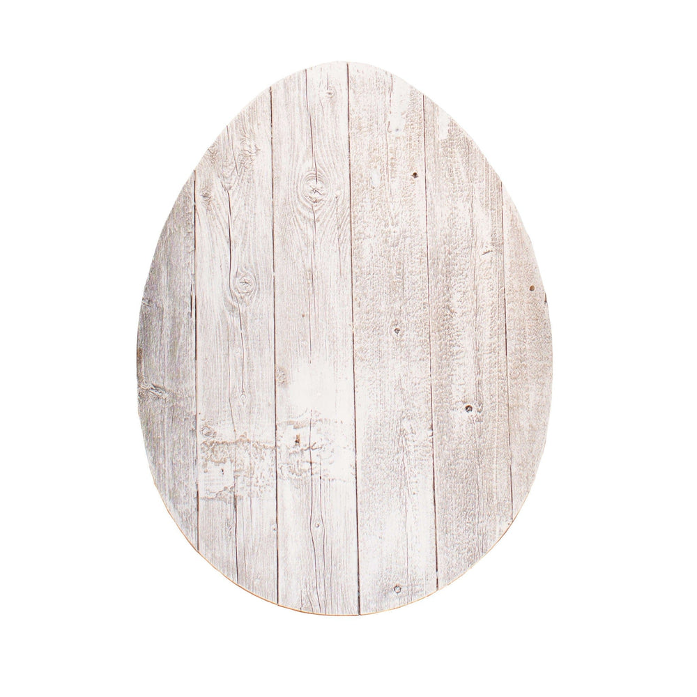 18" Rustic Farmhouse White Wash Wood Large Egg - Homeroots
