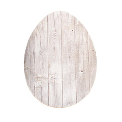 18" Rustic Farmhouse White Wash Wood Large Egg - Homeroots