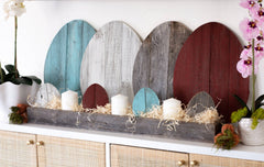 18" Rustic Farmhouse White Wash Wood Large Egg - Homeroots