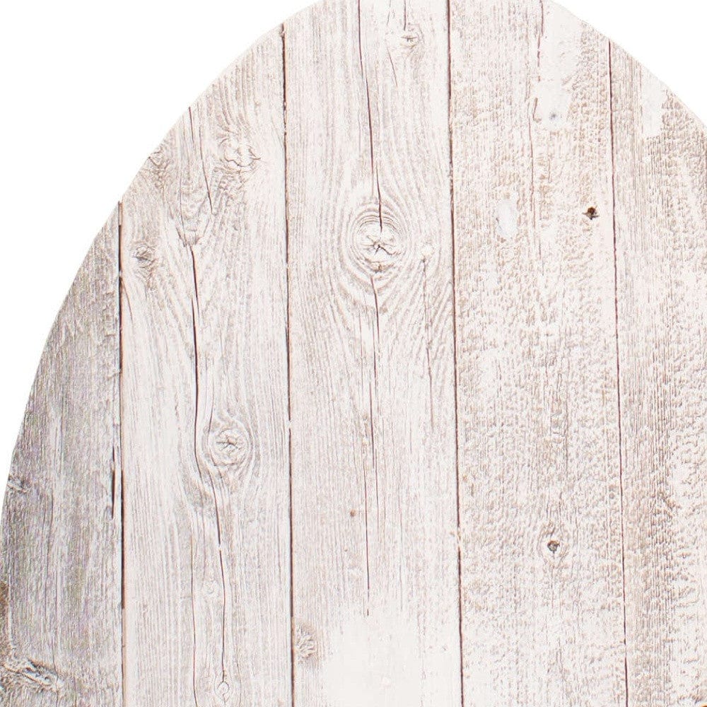 18" Rustic Farmhouse White Wash Wood Large Egg - Homeroots