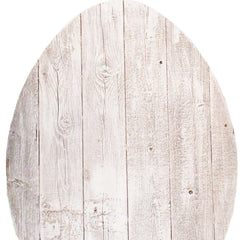 18" Rustic Farmhouse White Wash Wood Large Egg - Homeroots