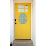 24" Rustic Farmhouse Turquoise Wood Large Egg - Homeroots