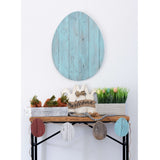 24" Rustic Farmhouse Turquoise Wood Large Egg - Homeroots - Flyclothing LLC