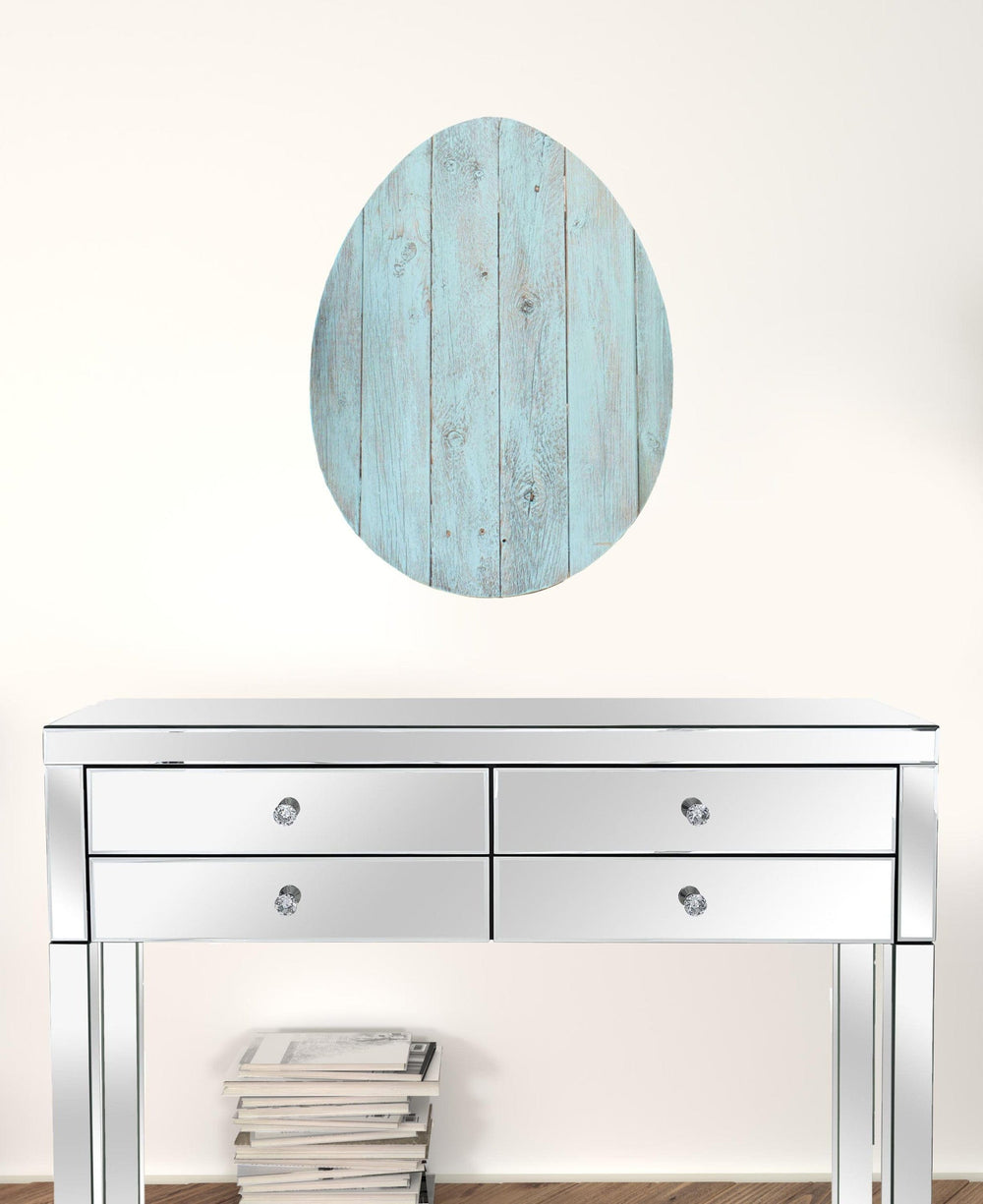 24" Rustic Farmhouse Turquoise Wood Large Egg - Homeroots - Flyclothing LLC