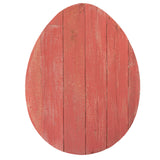 24" Rustic Farmhouse Red Wood Large Egg - Homeroots