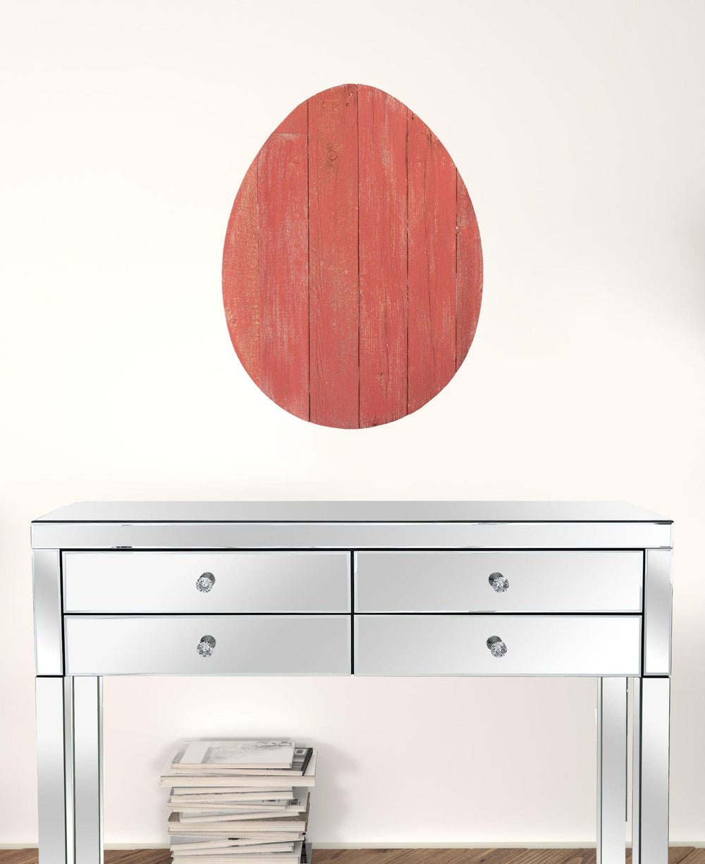24" Rustic Farmhouse Red Wood Large Egg - Homeroots - Flyclothing LLC