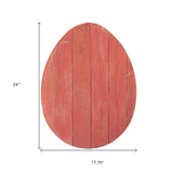 24" Rustic Farmhouse Red Wood Large Egg - Homeroots - Flyclothing LLC