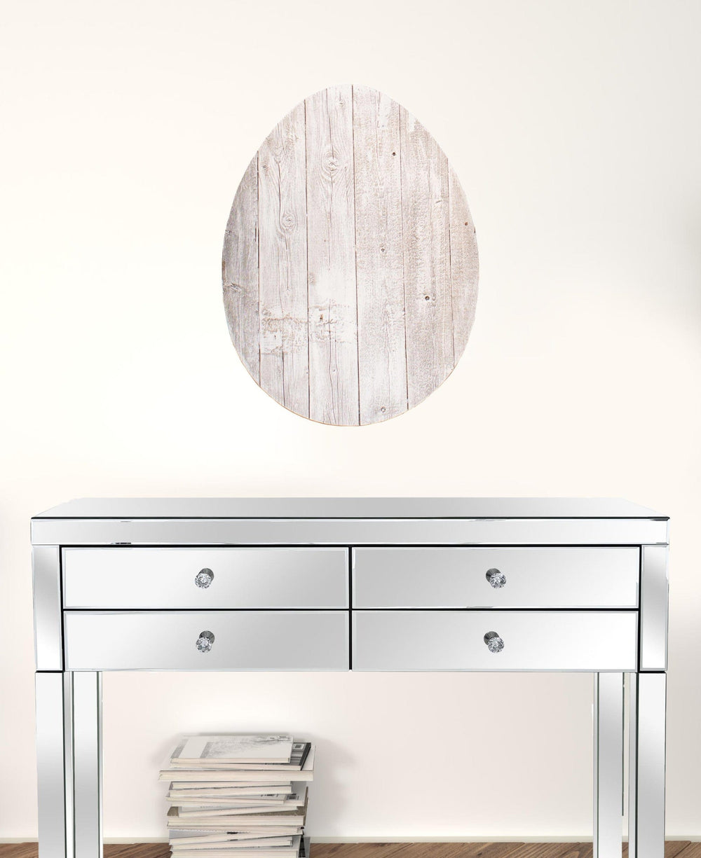 24" Rustic White Wash Wood Large Egg - Homeroots - Flyclothing LLC