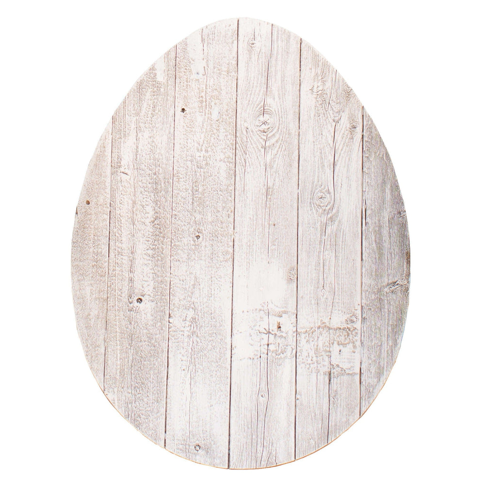24" Rustic White Wash Wood Large Egg - Homeroots - Flyclothing LLC