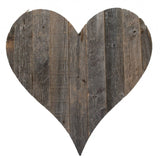 12" Weathered Gray Reclaimed Wood Heart Wall Decor - Homeroots