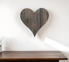 12" Weathered Gray Reclaimed Wood Heart Wall Decor - Homeroots
