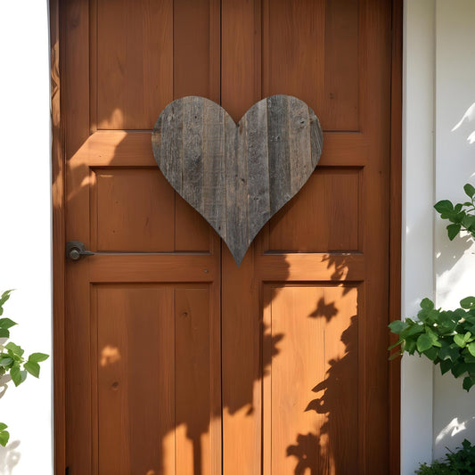 12" Weathered Gray Reclaimed Wood Heart Wall Decor - Homeroots