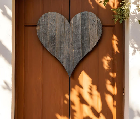 18" Weathered Gray Reclaimed Wood Heart Wall Decor - Homeroots
