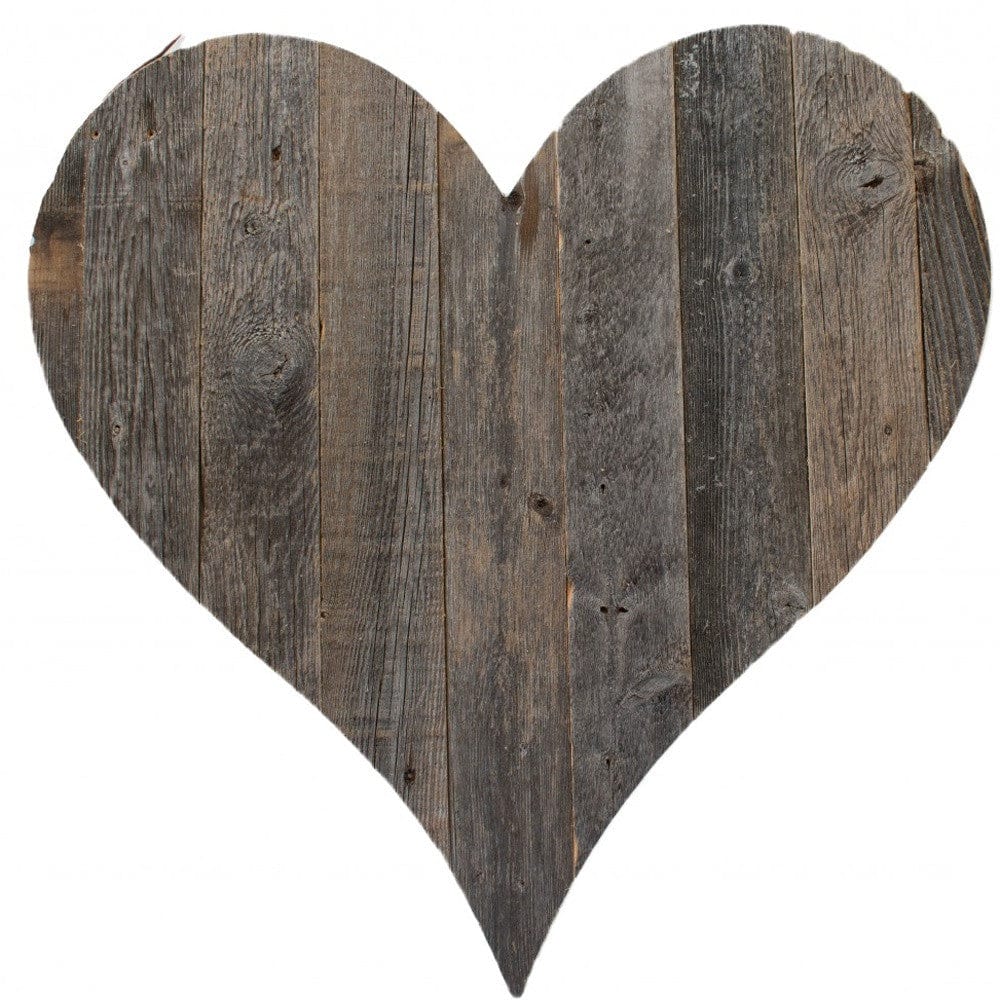 18" Weathered Gray Reclaimed Wood Heart Wall Decor - Homeroots - Flyclothing LLC
