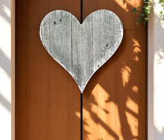 18" Whitewash Reclaimed Wood Heart Wall Decor - Homeroots