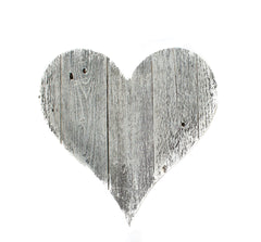 18" Whitewash Reclaimed Wood Heart Wall Decor - Homeroots