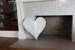 18" Whitewash Reclaimed Wood Heart Wall Decor - Homeroots