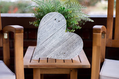 18" Whitewash Reclaimed Wood Heart Wall Decor - Homeroots
