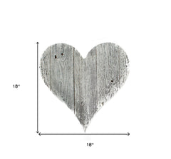 18" Whitewash Reclaimed Wood Heart Wall Decor - Homeroots