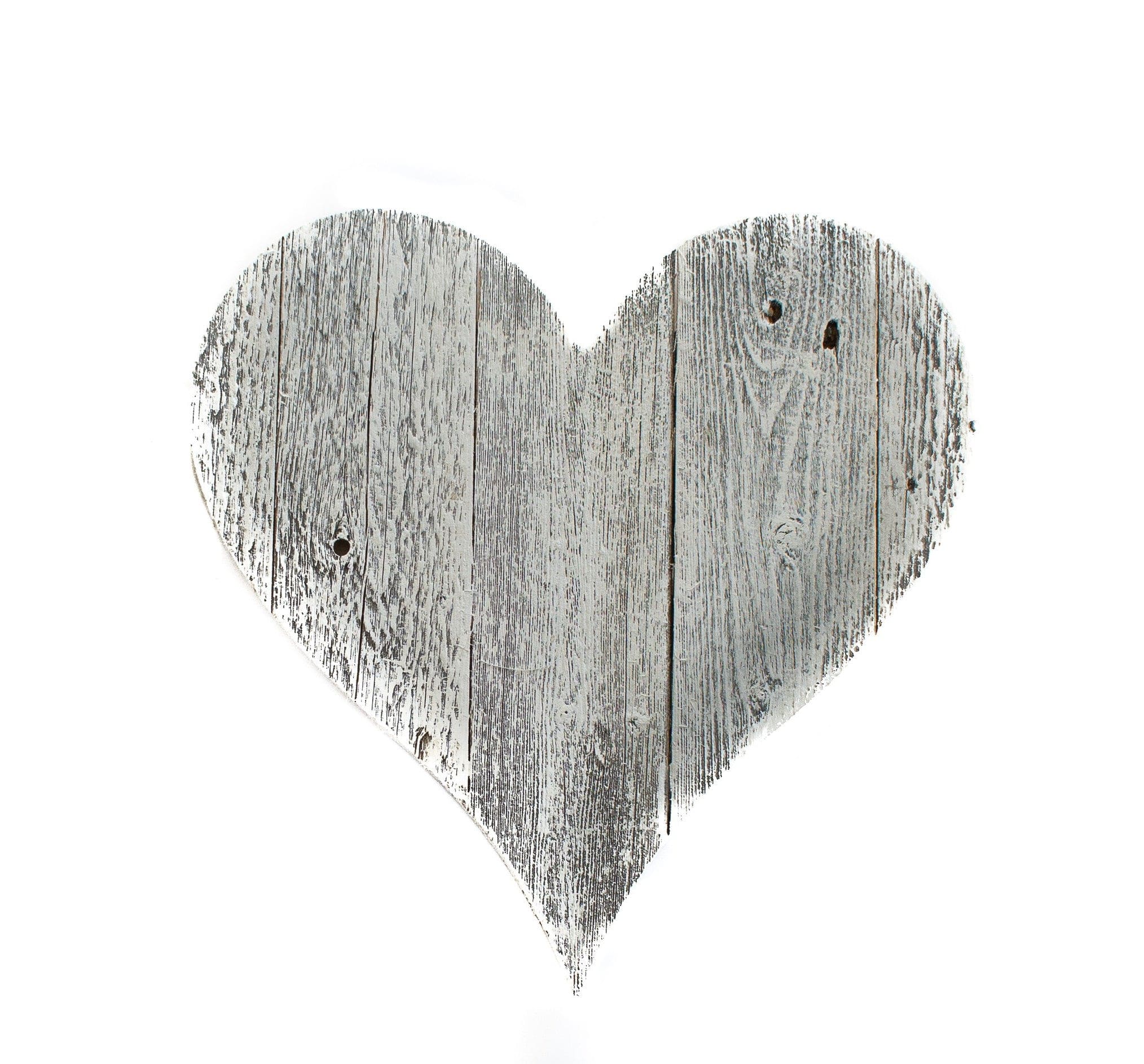18" Whitewash Reclaimed Wood Heart Wall Decor - Homeroots