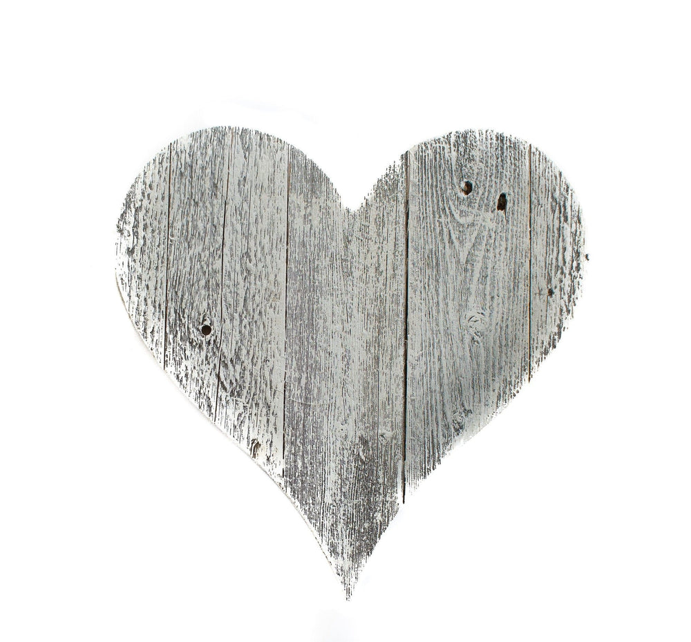 18" Whitewash Reclaimed Wood Heart Wall Decor - Homeroots - Flyclothing LLC
