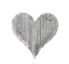 18" Whitewash Reclaimed Wood Heart Wall Decor - Homeroots