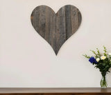 24" Weathered Gray Reclaimed Wood Heart Wall Decor - Homeroots