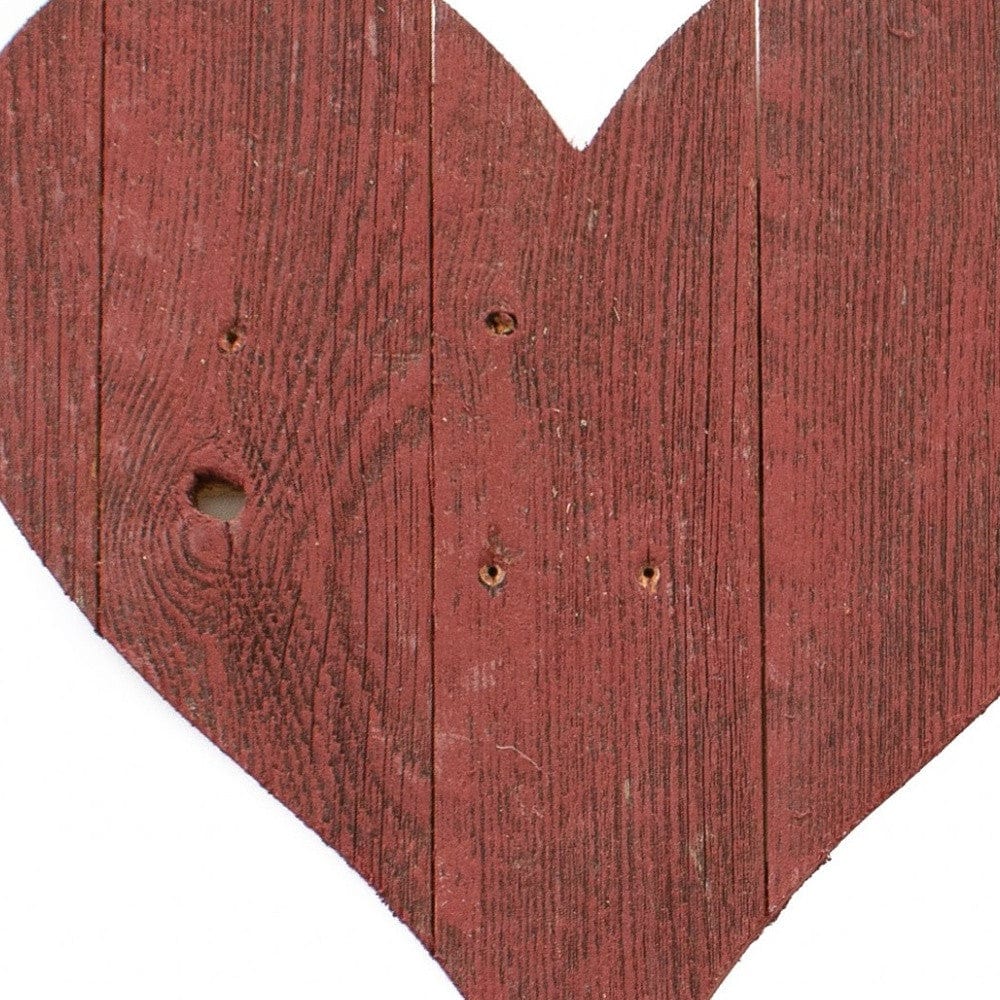 24" Red Reclaimed Wood Heart Wall Decor - Homeroots - Flyclothing LLC