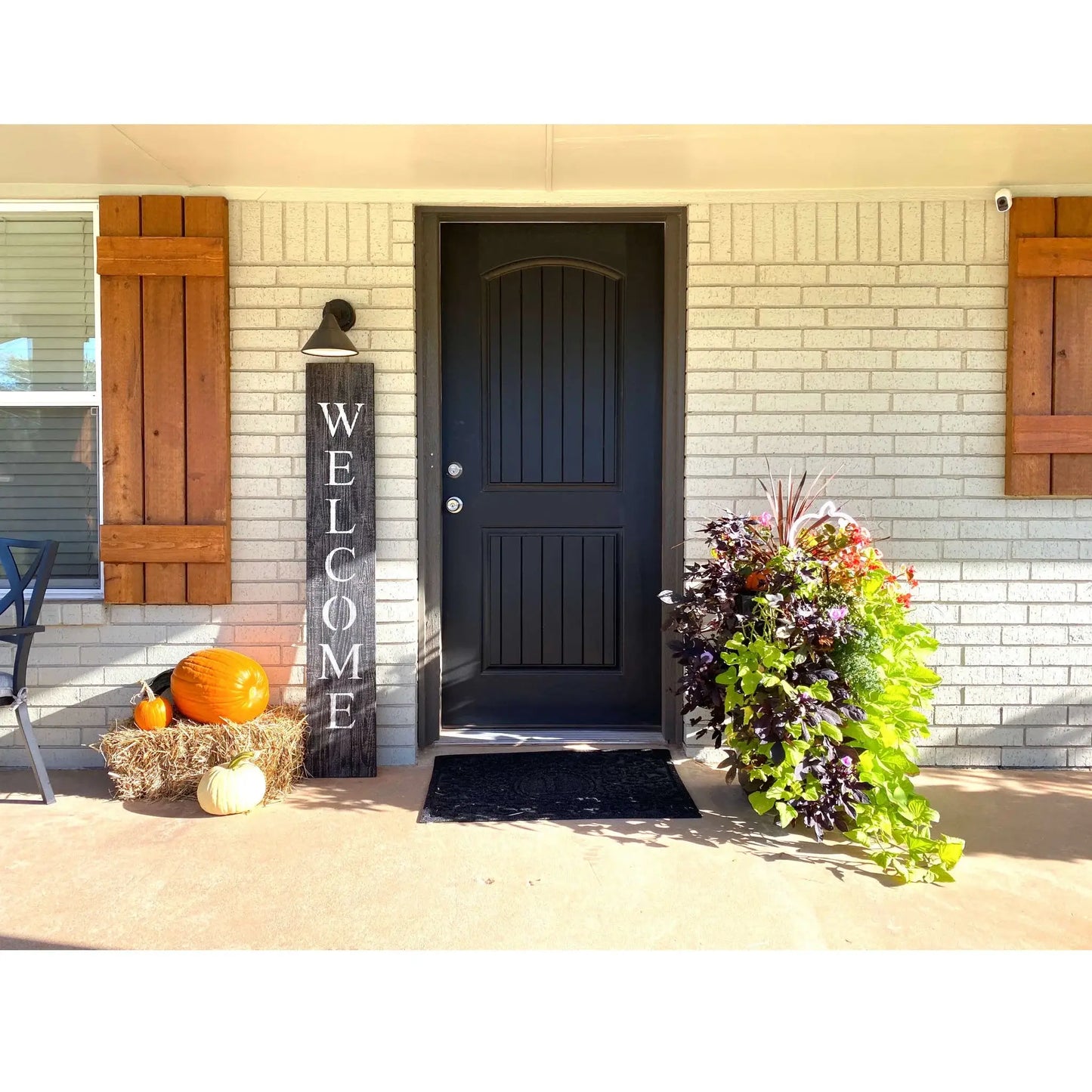 5' Rustic Black And White Front Porch Welcome Sign - Homeroots - Flyclothing LLC