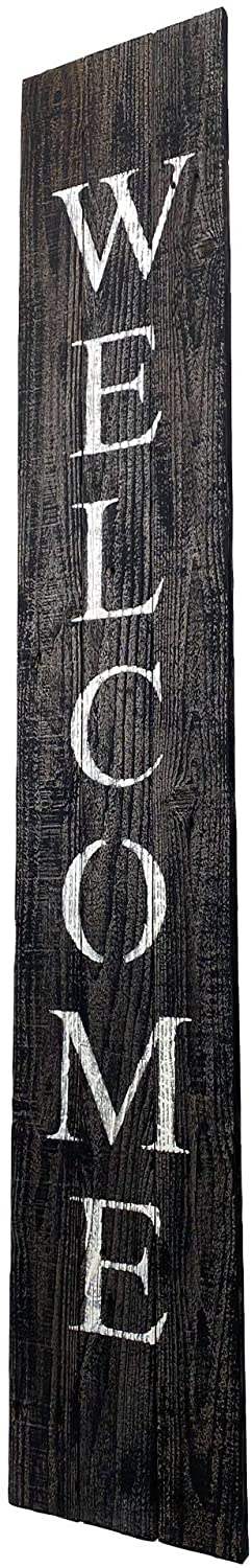 5' Rustic Black And White Front Porch Welcome Sign - Homeroots - Flyclothing LLC