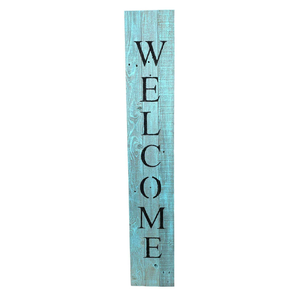 5' Rustic Light Aqua Blue Front Porch Welcome Sign - Homeroots - Flyclothing LLC