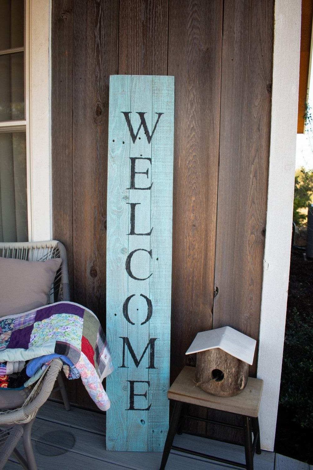 5' Rustic Light Aqua Blue Front Porch Welcome Sign - Homeroots - Flyclothing LLC