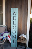 5' Rustic Light Aqua Blue Front Porch Welcome Sign - Homeroots - Flyclothing LLC