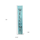 5' Rustic Light Aqua Blue Front Porch Welcome Sign - Homeroots - Flyclothing LLC
