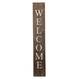 5' Rustic Espresso Brown And White Front Porch Welcome Sign - Homeroots