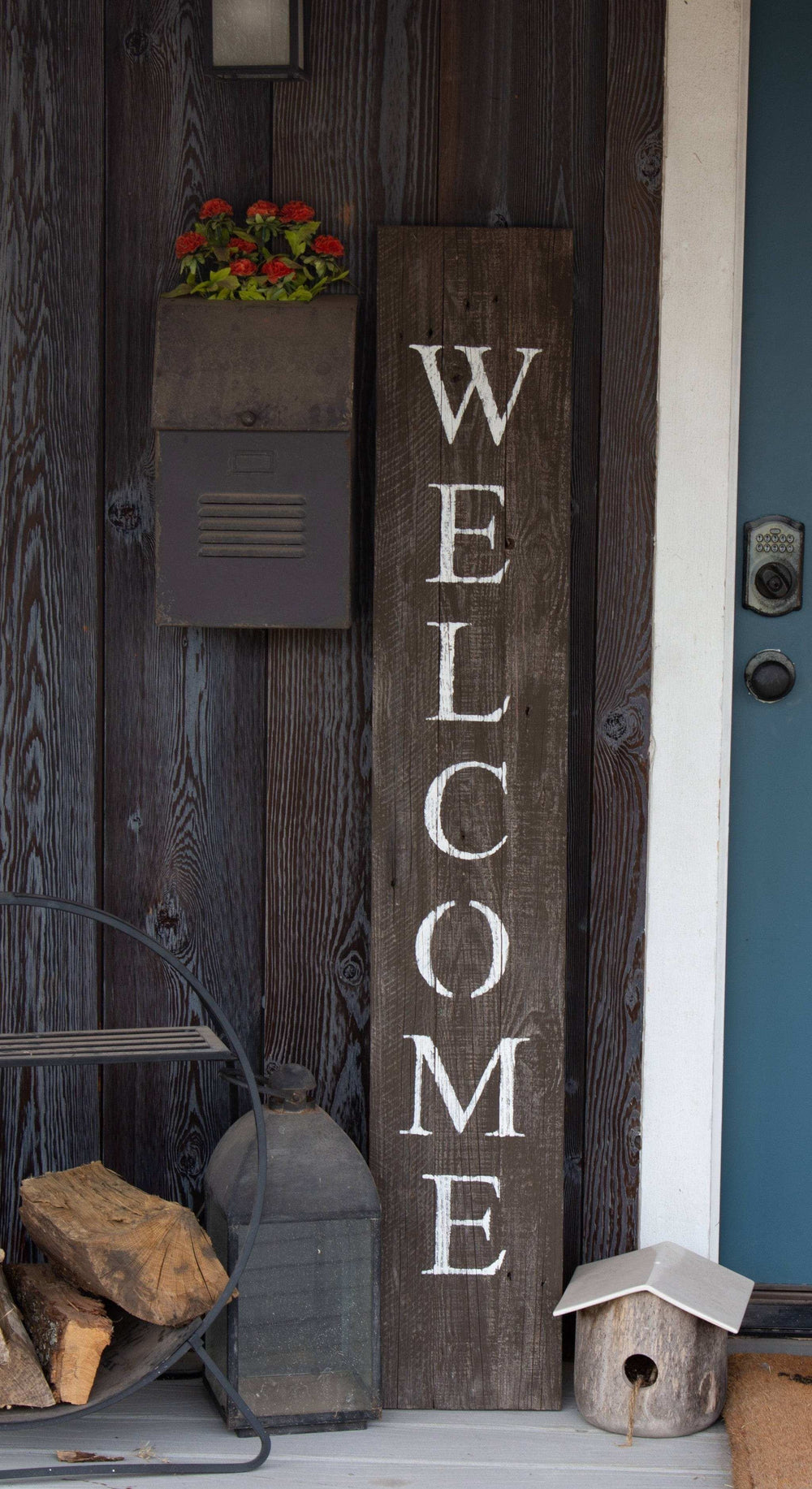 5' Rustic Espresso Brown And White Front Porch Welcome Sign - Homeroots - Flyclothing LLC